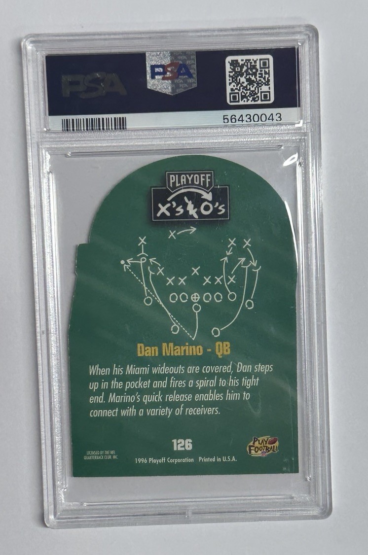 1996 Playoff Prime X’s and O’s Dan Marino #126 PSA NM-MT 8 view 2