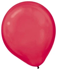Amscan Apple Red Pearl Latex Balloons, 12", Pack Of 15