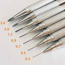 Mechanical Pencil, Full Metal, 0.3  3.0mm  Lead Refills, Built-In Sharpener