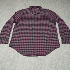 Van Heusen Flex Dress Shirt Men s Purple Black Gingham Slim Fit Stretch 17.5 XL