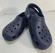 crocs classic shoes navy blue slip on comfort clogs Sz W 6 M 4 unisex womans EUC