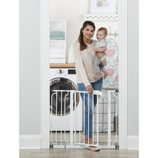 REGALO EASY SETP 38.5" EXTRA WIDE BABY GATE 1160DS, WHITE DISTRESSED PKG