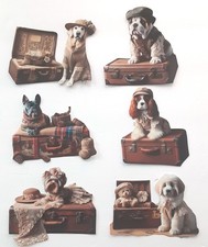 3D UPick Vintage Dogs Teddy Bear Clock Suitcases Caps Lace Embellishments 4127