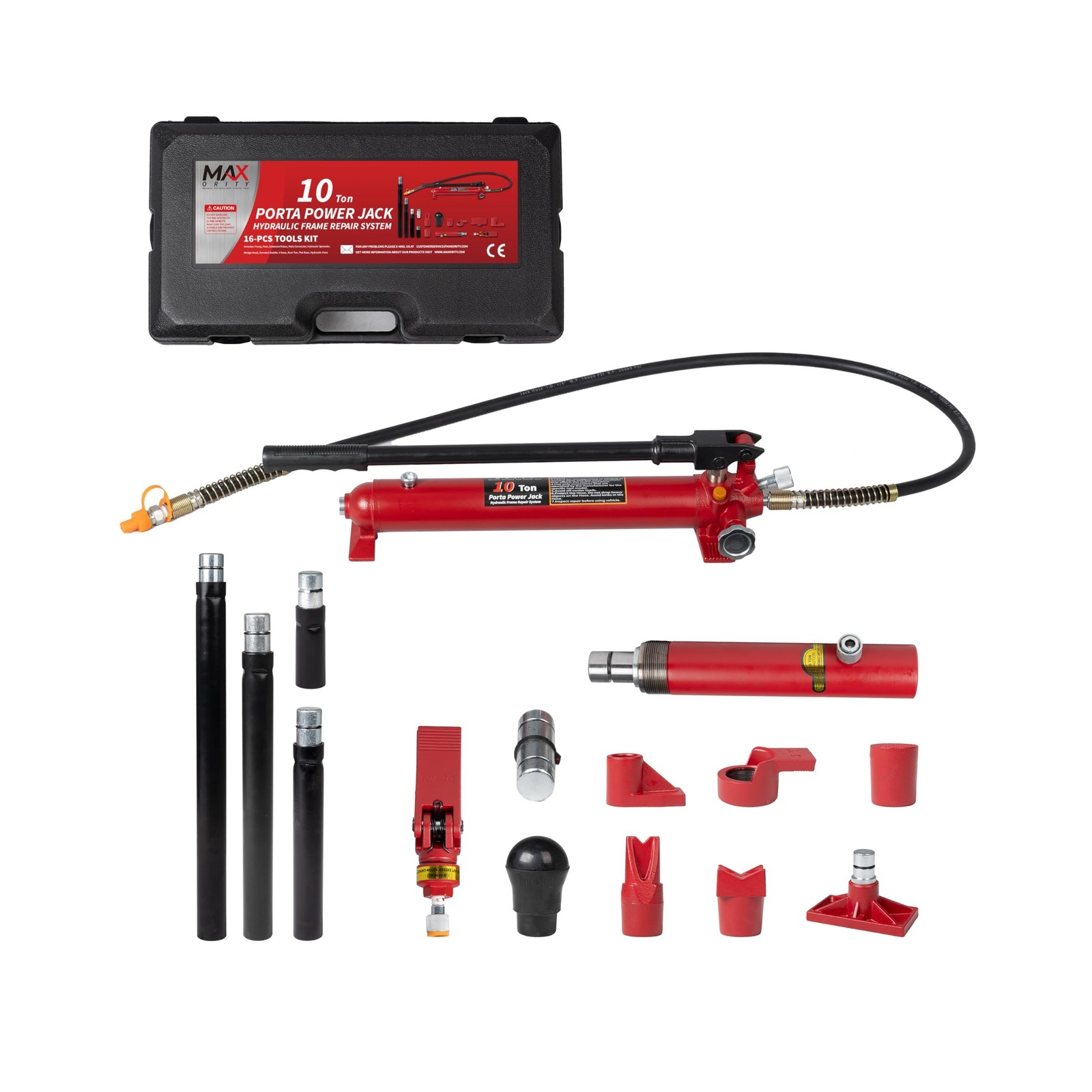 10 Ton (20,000 lbs Capacity) Porta Power Jack Hydraulic Ram Auto Body Frame C...