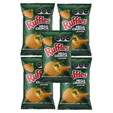 Sabritas Mexican Chips Ruffles mega crunch jalape o, 5 bags 42g each