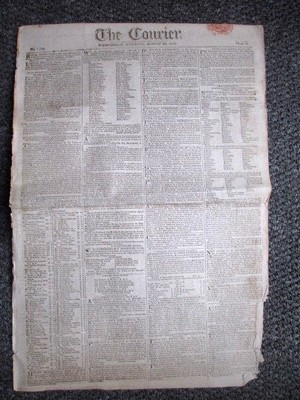 REAL 200 YEAR OLD NEWSPAPER COURIER 21 MARCH 1816 SALARIES OF TAX NAVY OFFICIALS