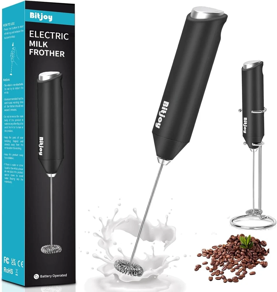 Milk Frother Electric Mixer Coffee - Battery Operated Whisk Handheld Drink Stirr