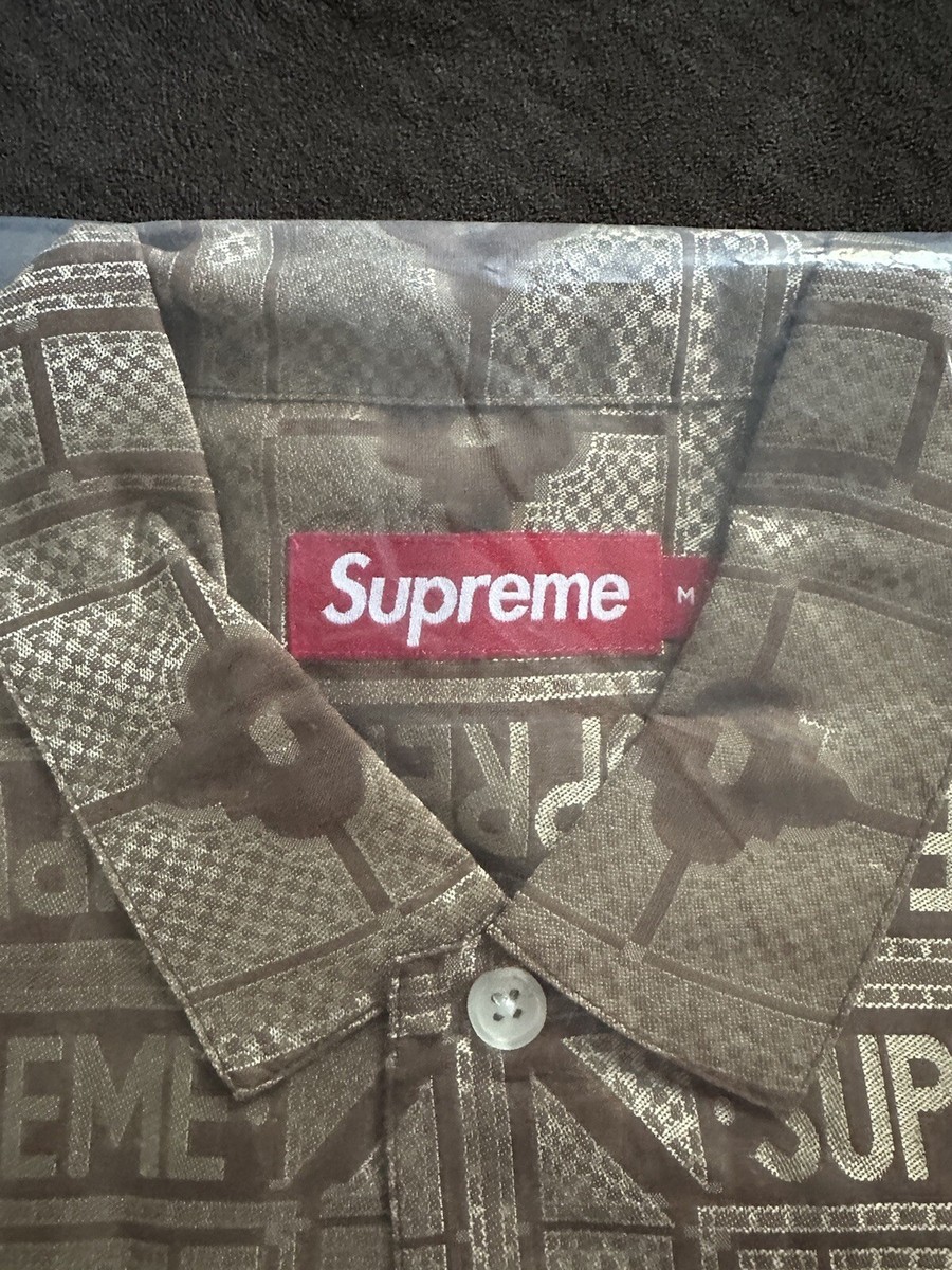 トップス Supreme Tray Jacquard S/S Shirt Tan M Supreme Tray Jacquard S S Shirt (SS24) - $148