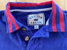Vtg Cutter & Buck USA MADE Golf Polo Shirt Red Blue Mens Sz M 100%Cotton