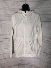 Lululemon Women's White Hooded Full Zip Jacket Windbreaker