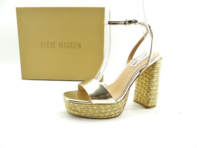 Steve Madden Livid Gold Hig Heel Sandaletten Plateau Sandalen Schuhe Gr.39