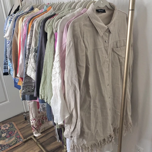 Womens Linen Clothing Lot Flax Eileen Fisher 35 Pc Tops Dresses Resale Vtg Now