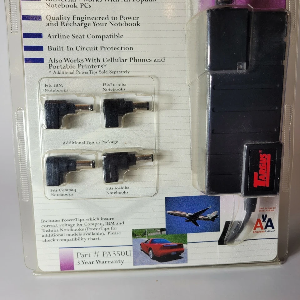 Nuevo adaptador de corriente universal para portátil Targus PA350U automático/aire para Compaq, HP, Sony Foto 3 de 4