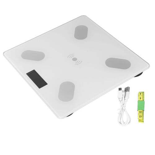 Gewichtswaage Digital People Body Fat Wiegen Gehärtetes Glas USB Rechargeabl LIF - Afbeelding 1 van 23