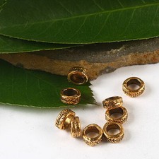100pcs dark gold-tone columniform spacer beads h2348