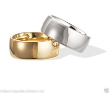 10K WHITE YELLOW GOLD PLAIN FIT WEDDING RING BAND MENS WOMEN 2mm 3mm 4mm 5mm 6mm