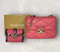 Michael Kors Tasche Crossbody Jet Set Serena Portmonee GeldböRse Carmen Rosa Neu