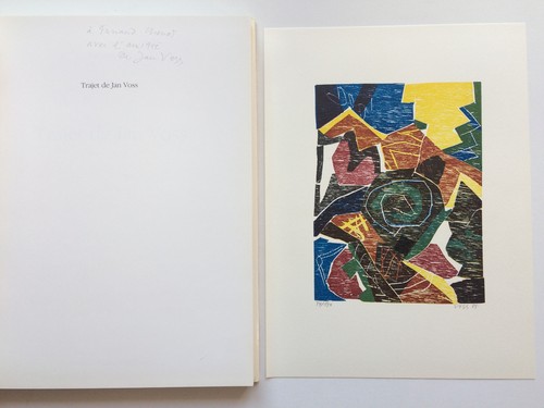 "Trajet de Jan VOSS" par Bernard NOËL avec ENVOI + GRAVURE SIGNéE de VOSS, 1985 - Picture 2 of 2
