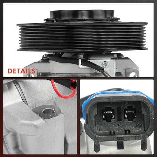 A/C Compressor with 8-Groove for Freightliner Cascadia 2011 2012 2013 2014-2019 - Picture 7 of 8