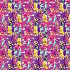 BTY Disney Princesses Mulan Rapunzel Little Mermaid Ariel Cotton Fabric By Yard