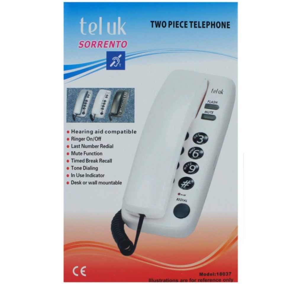 Tel UK Sorrento 2 Piece Telephone White eBay