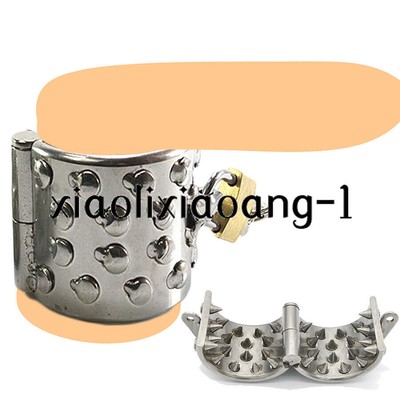 Stainless Steel Spike Ball Stretcher Pendant Scrotum Crusher Ring Chastity Cage