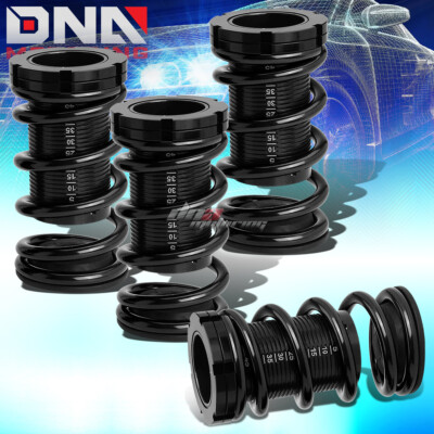 BLACK ADJUSTABLE 1-4'' BLACK PERCH SUSPENSION COILOVER SPRING FOR 88-00 EG EK DC