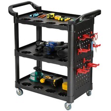 3 Tiers Tool Storage Trolley on Wheels for Garage Workshop 150KG Max Loading UK