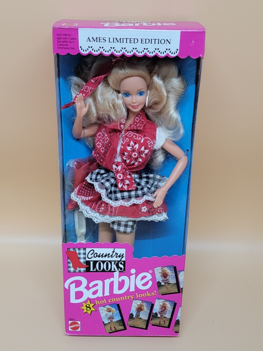 dolls country 1992 Vintage Mattel Country Looks Barbie Ames Limited