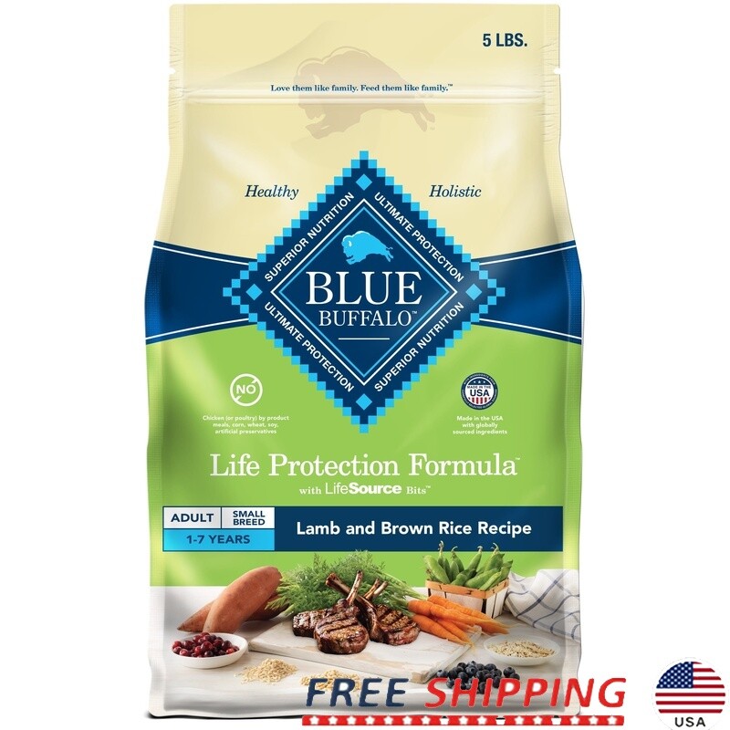 Small Breed Dry Dog Food Lamb Brown Rice High Energy Immune Support Kibble 5lbs
