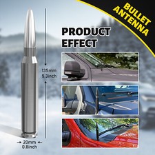 For Chevy Silverado 50 Cal Bullet Antenna Heavy Gauge Cnc Machined Billet Short