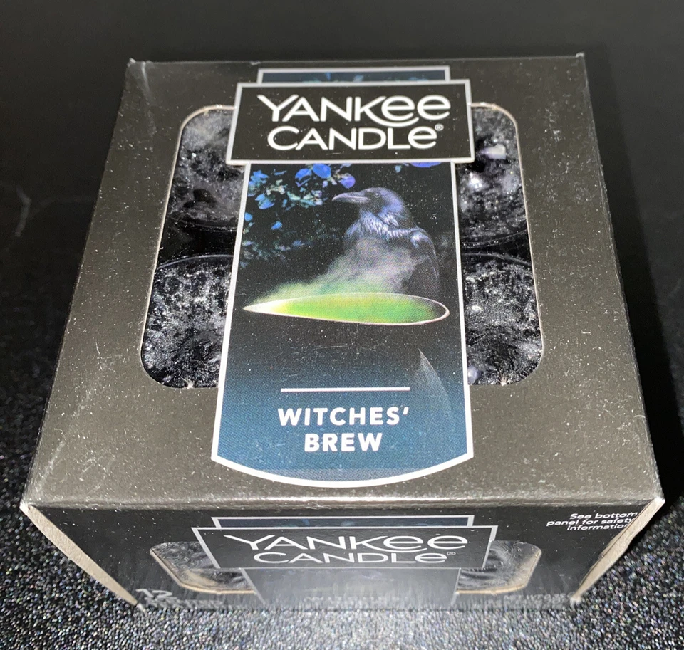 Yankee Candle Witches Brew Tea Light Velas Caja 12 Pachulí Halloween Witches’ Foto 2 de 2