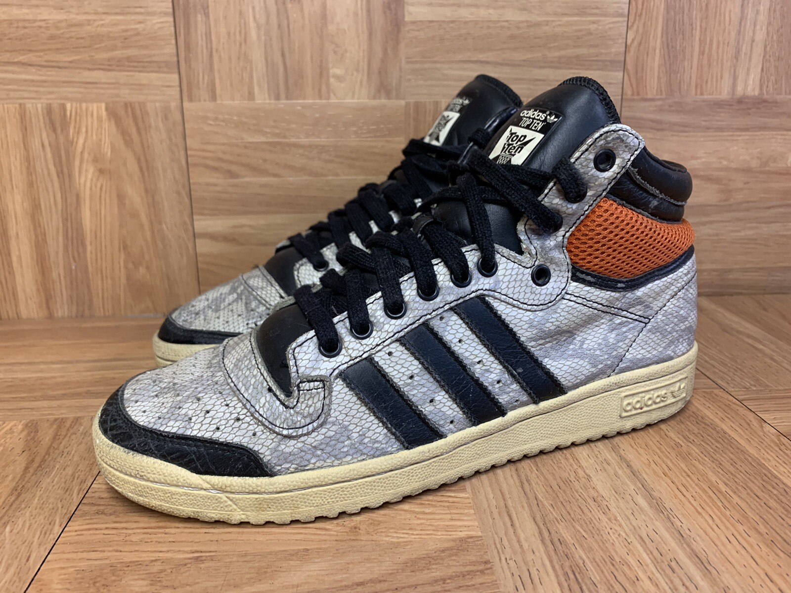 RARE🔥 Adidas Top Ten SnakeSkin Hi Top Basketball Sn… Gem
