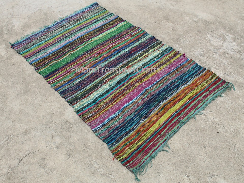 Chindi Rug Area Rag Rug Home Decor Bohemian Large Indian Carpet Floor ...