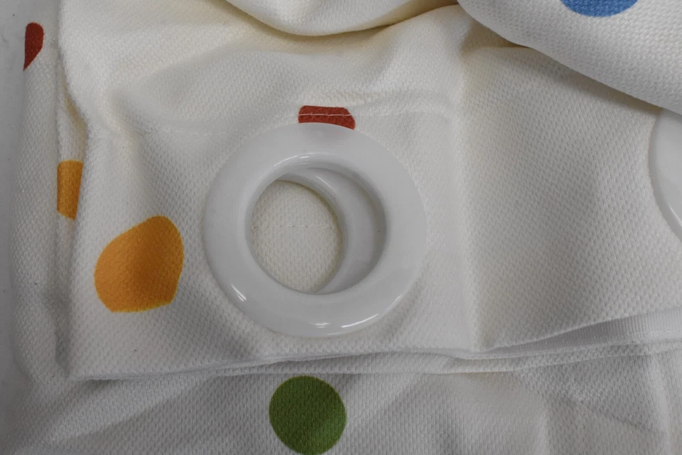 Off-White Fun Lunares Multicolor 2 Paneles Cortinas con Ojales 106" x 70" Foto 4 de 4