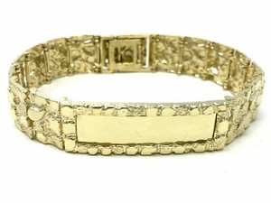 14k gold nugget bracelet mens