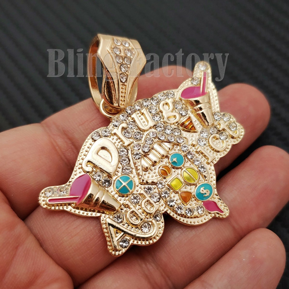 HIP HOP ICED LAB DIAMOND LIL PUMP DRUG ADDICT FASHION CHARM PENDANT