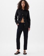 GAP Mid Rise Downtown Khakis True Black Twill Pants Size 12 NWT 60