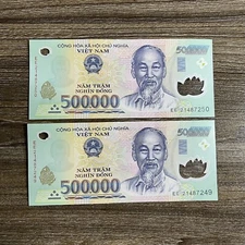 1,000,000 VND (2x500,000) 1 MILLION VIETNAMESE DONG, VIETNAM MONEY & CURRENCY