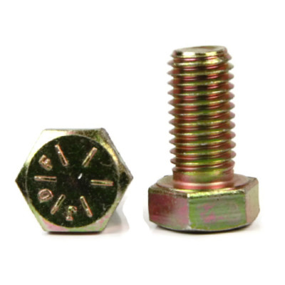 Hex Cap Screw Grade 8 Hex Bolt Yellow Zinc - 7/16''-20 x 1'' - Qty-25