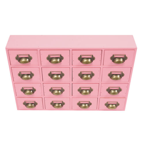 Cajones Armario de Almacenamiento 16 Cajones Gabinete de Madera Botiquín Rosa - Imagen 12 de 20
