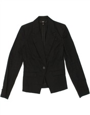Mossimo Womens 1 Button Blazer Jacket Us 4 Small Black Cotton Bu81