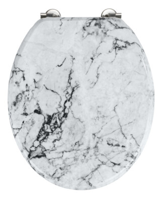 WENKO WC SITZ ONYX Marmor Optik Toiletten Deckel Klo Brillen MDF Bad Gäste WC