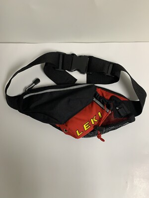 Leki Waist Bag Hydration Black/Red Hip Fanny Pack Running Hiking Bottle Holder