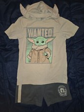 Star Wars Hoodie Shirt Shorts Size 8 Yoda Wanted Outfit