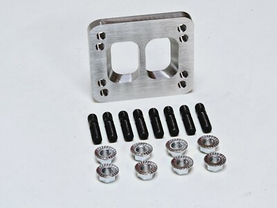 Stainless T3 Divided to T4 Div Turbo Header Inlet Stud Kit Adapter Flange 1/2''