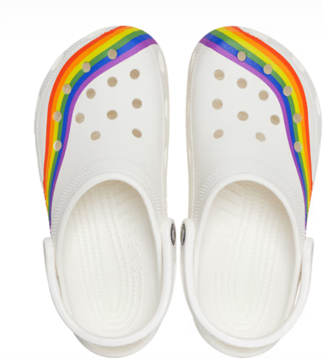 Crocs Classic Rainbow Clog White M10 Pride | eBay