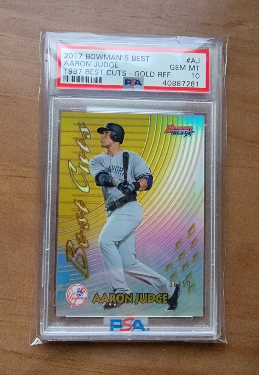 2017 Bowman's Best Cuts Gold Refractors Aaron Judge/50 RC ROOKIE PSA 10 GEM
