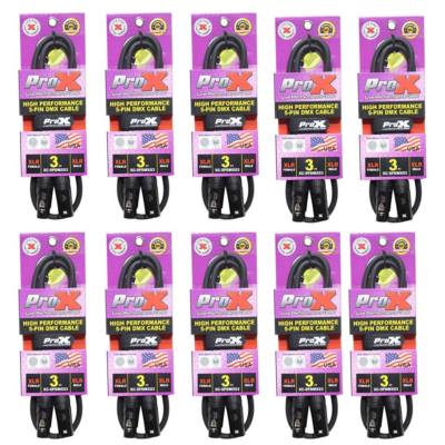 10 ProX 5 Pin High Performance Data Lighting DMX Cable 3FT 