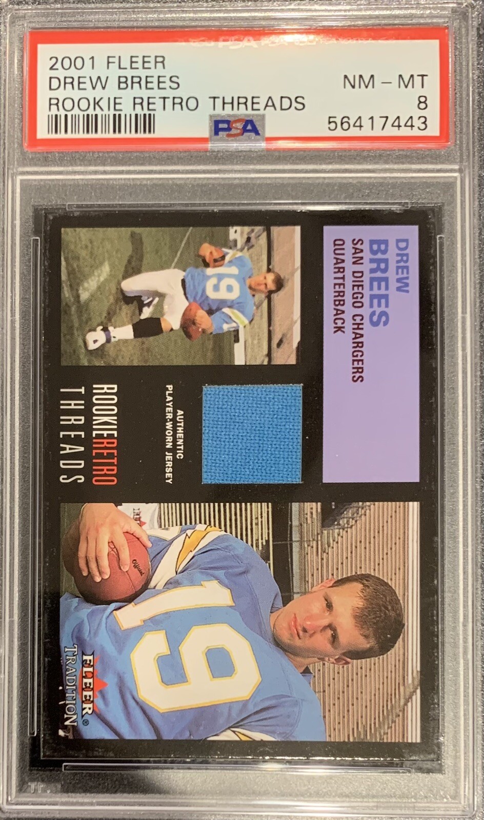Drew Brees Fleer Tradition Rookie Retro Threads # Base